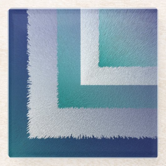 Dessous-de-verre En Verre bleu turquoise gris ex pastel (Devant)