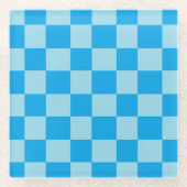 Dessous-de-verre En Verre Blocs carrés bleus géométriques (Devant)