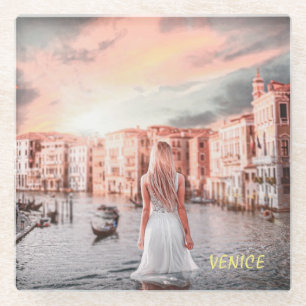 Dessous-de-verre En Verre Blondie Dans Venise Romantique