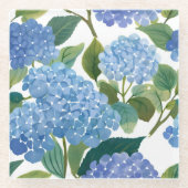 Dessous-de-verre En Verre Blue Hydrangeas | Beau Floral Bush (Devant)