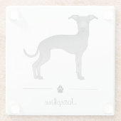 Dessous-de-verre En Verre Blue Italian Greyhound mignon chien avec texte per (Dos)