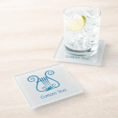 Dessous-de-verre En Verre Blue Lyre (Incliné)