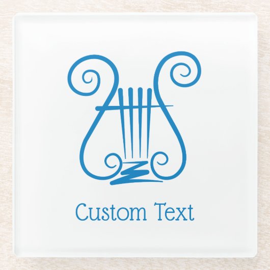 Dessous-de-verre En Verre Blue Lyre (Devant)