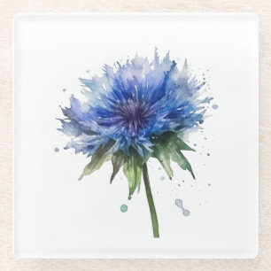 Dessous-de-verre En Verre Blue Meadow Magie : Aquarelle Cornflower Art