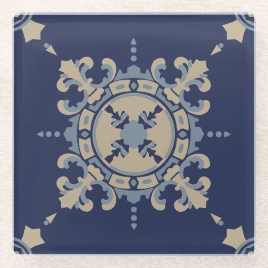 Dessous-de-verre En Verre Blue Mexican design Coaster (Devant)
