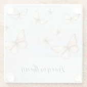 Dessous-de-verre En Verre Blue Skies & Butterflies  (Dos)