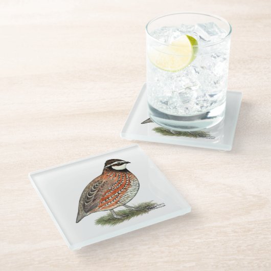 Dessous-de-verre En Verre Bobwhite Quail (Incliné)