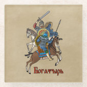 Dessous-de-verre En Verre Bogatyr russe médiéval (Devant)