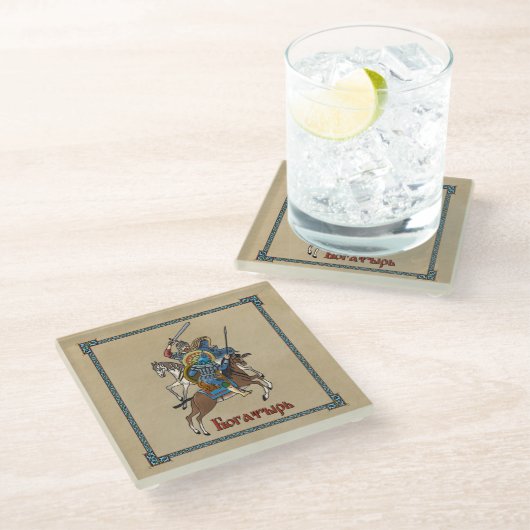 Dessous-de-verre En Verre Bogatyr russe médiéval (Incliné)