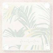 Dessous-de-verre En Verre Boho Blush Green Tropical Palm Plage Feuille (Dos)