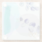 Dessous-de-verre En Verre Boho botanique cyan violet (Dos)