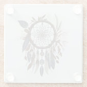Dessous-de-verre En Verre Boho Chic Dreamcatcher Earthy Toned Charme infusé (Dos)