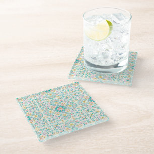 Dessous-de-verre En Verre Boho Floral