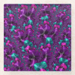 Dessous-de-verre En Verre Boho Hippie Coloré Fractale Poly Low Ton Jouet