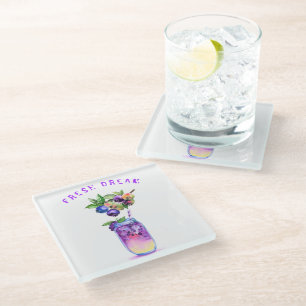 Dessous-de-verre En Verre Boisson Cool de jus de bleuet frais - Cocktail d'