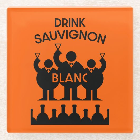 Dessous-de-verre En Verre Boisson de vin Sauvignon Blanc (Devant)