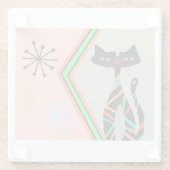 Dessous-de-verre En Verre Boisson dessous de verre chat moderne du milieu du (Dos)