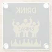 Dessous-de-verre En Verre Boissons de vins de Shiraz (Dos)