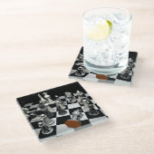 Dessous-de-verre En Verre Boîte de conservation des échecs (Incliné)