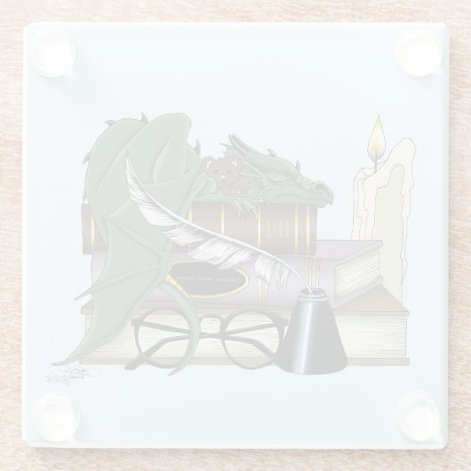 Dessous-de-verre En Verre Boîtes de sommeil vertes Dragon (Dos)