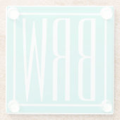 Dessous-de-verre En Verre Bold Modern | White on aqua (Dos)