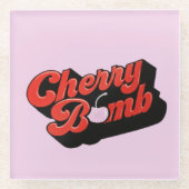 Dessous-de-verre En Verre Bombe cerise (Devant)