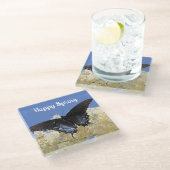 Dessous-de-verre En Verre Bon Dessous de verre papillon de printemps (Incliné)