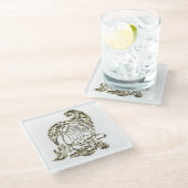 Dessous-de-verre En Verre Bon thanksgiving Élégant Golden Cornucopia (Incliné)