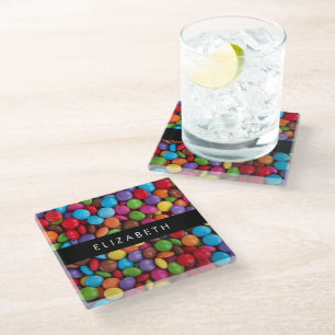Dessous-de-verre En Verre Bonbons Colorés, Boutons De Bonbons, Sucres, Votre
