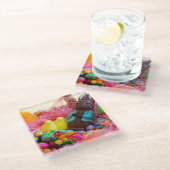 Dessous-de-verre En Verre Bonbons de Pâques (Incliné)