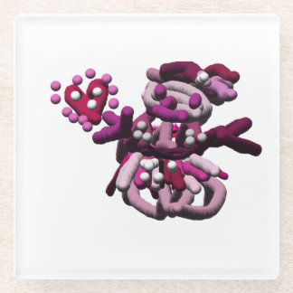 Dessous-de-verre En Verre bonhomme rose