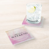 Dessous-de-verre En Verre Bonjour Weekend (Incliné)