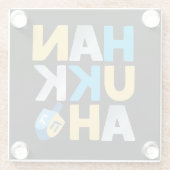 Dessous-de-verre En Verre Bonne Hanoukka (Dos)