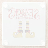 Dessous-de-verre En Verre Bonnes Fêtes Elf Chaussures (Dos)