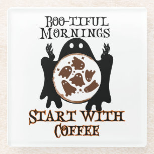 Dessous-de-verre En Verre Boo-tiful matins Commencez par Coffee.w