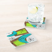 Dessous-de-verre En Verre Boomerang Design inspiré par l'ère atomique Sandst (Incliné)