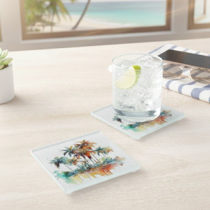 Dessous-de-verre En Verre Bosquet du coucher de soleil
