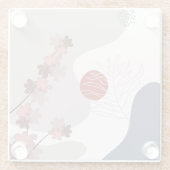 Dessous-de-verre En Verre Botanique Boho Blue Magenta (Dos)