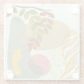 Dessous-de-verre En Verre Botanique Boho jaune vert (Dos)