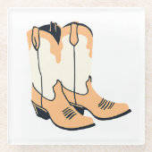 Dessous-de-verre En Verre Botte de cowboy Brown (Devant)