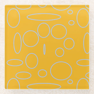 Dessous-de-verre En Verre Boucles cercles sur orange