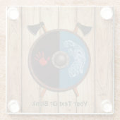 Dessous-de-verre En Verre Bouclier viking et axes (Dos)