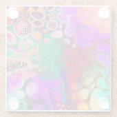 Dessous-de-verre En Verre Bouffée de couleurs Digital Fluid Art (Dos)
