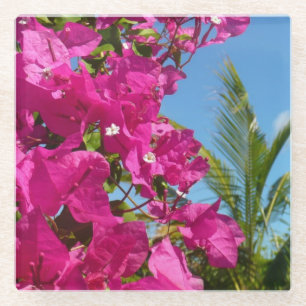 Dessous-de-verre En Verre Bougainvilliers et palmiers paysage tropical