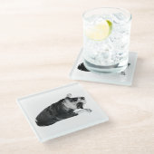 Dessous-de-verre En Verre Bouledogue avec Expression Joyeuse (Incliné)