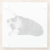 Dessous-de-verre En Verre Bouledogue avec Expression Joyeuse (Dos)