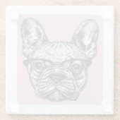 Dessous-de-verre En Verre Bouledogue de hippie (Dos)