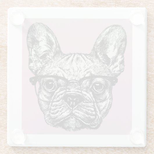 Dessous-de-verre En Verre Bouledogue de hippie (Dos)