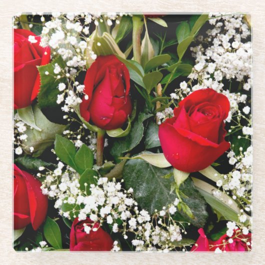 Dessous-de-verre En Verre Bouquet de fleurs (Devant)