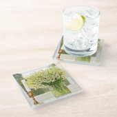 Dessous-de-verre En Verre Bouquet de fleurs de printemps, lys de la vallée (Incliné)